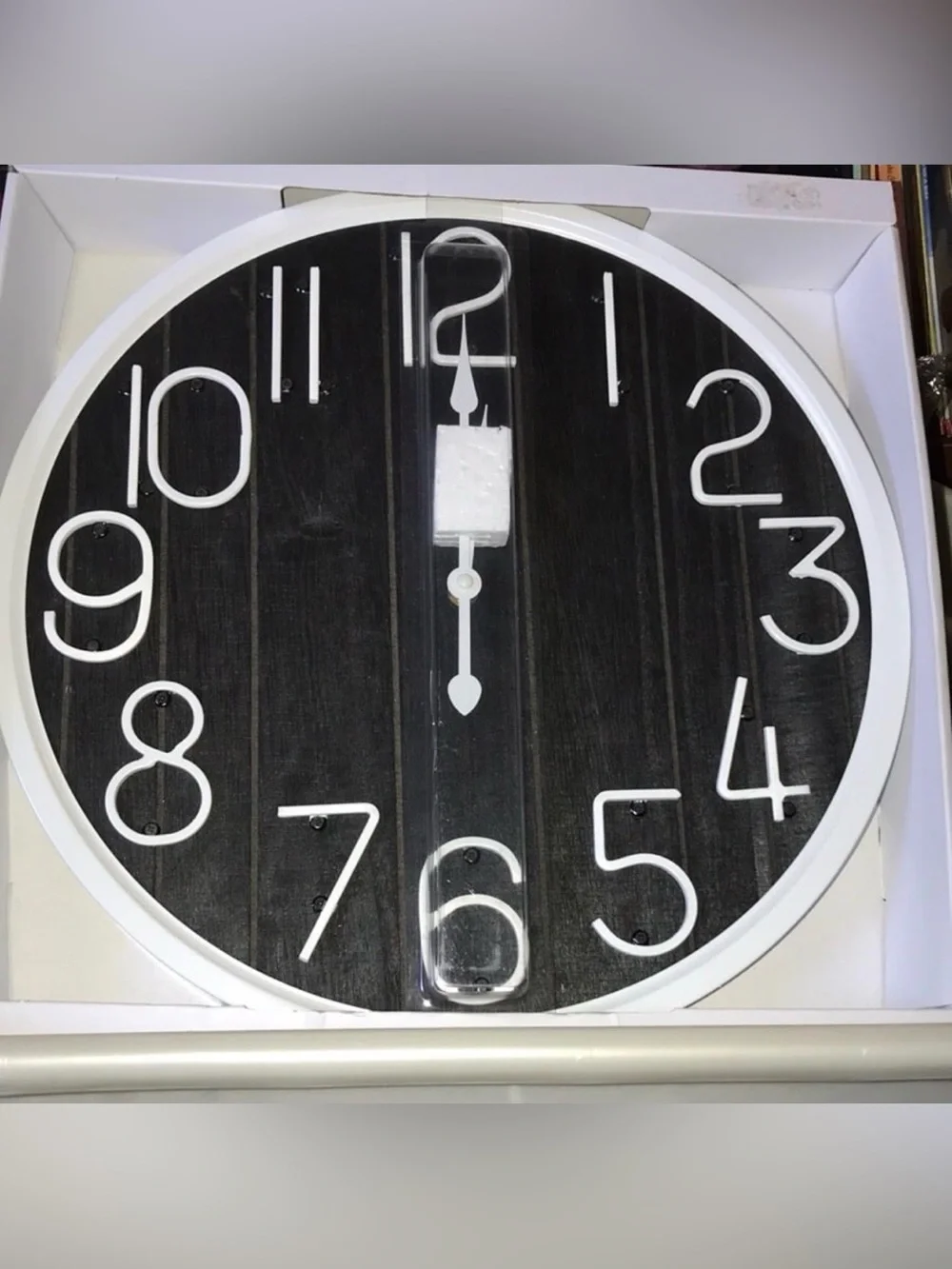 Kohl's Black and White Round Wall Clock - Contemporary Numerals